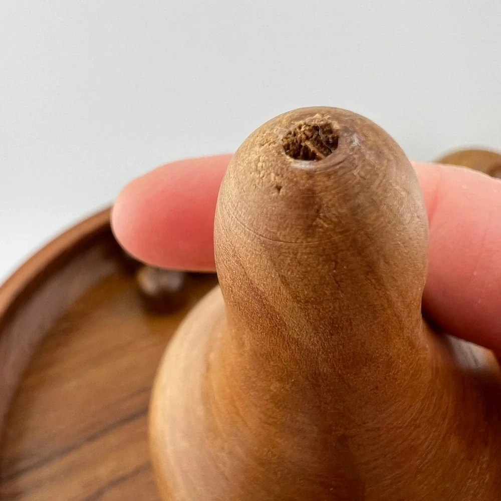 Vintage Wooden Fruit Bowl Set Hand Carved Wood Apples Pear Banana‎ Cherries